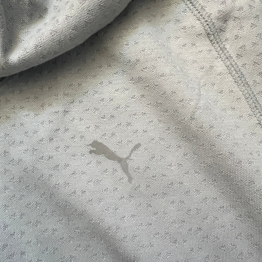Puma Womens Large Light Gray Silver Pullover Fold Over‎ Neck Sweatshirt - Picture 5 of 5